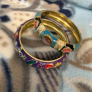 Metal & Enamel Clasp Bracelets (2)